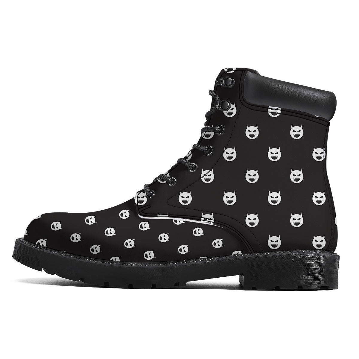 Emoji Devil Print Pattern Boots-grizzshop