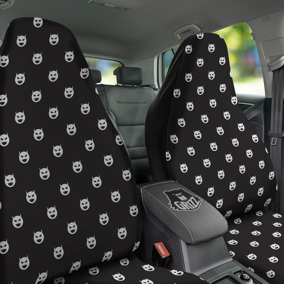 Emoji Devil Print Pattern Car Seat Covers-grizzshop