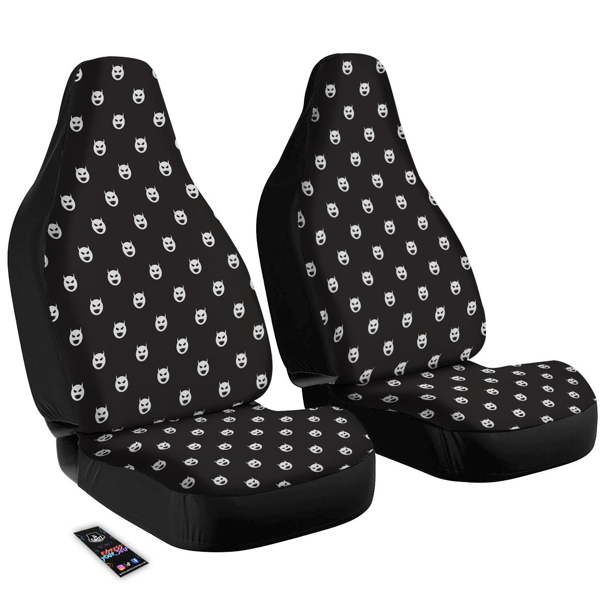 Emoji Devil Print Pattern Car Seat Covers-grizzshop