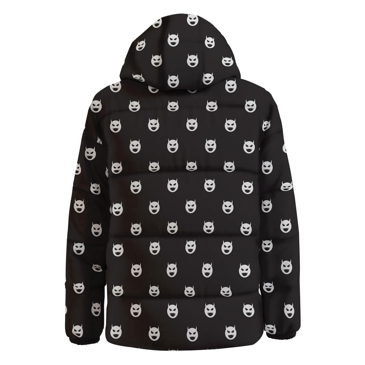 Emoji Devil Print Pattern Down Jacket-grizzshop