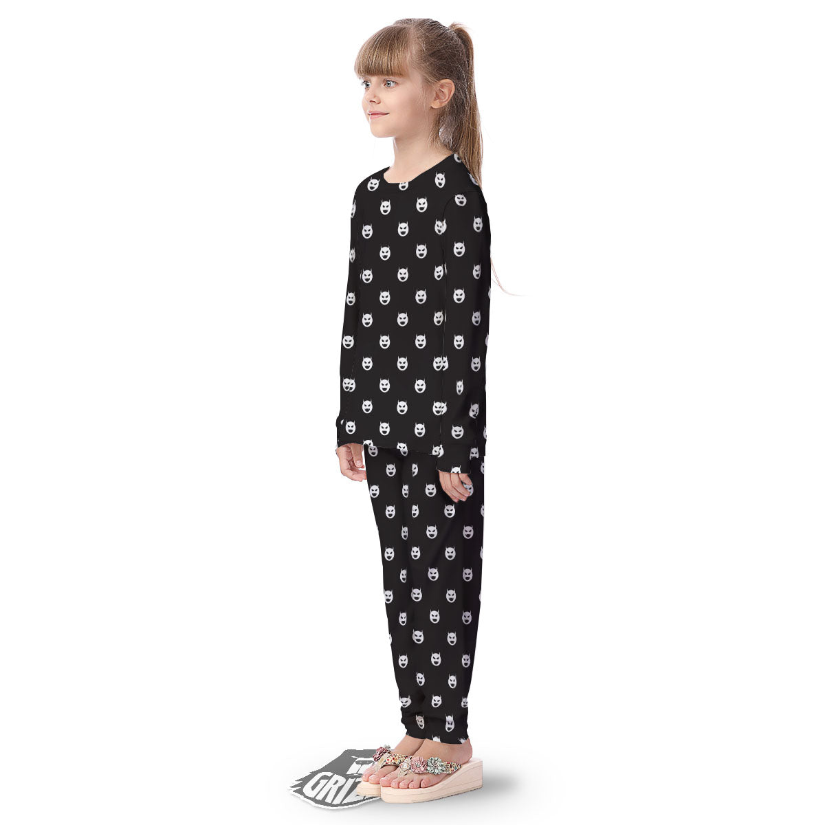 Emoji Devil Print Pattern Kid's Pajamas-grizzshop