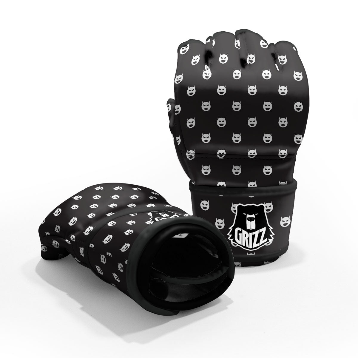 Emoji Devil Print Pattern MMA Gloves-grizzshop