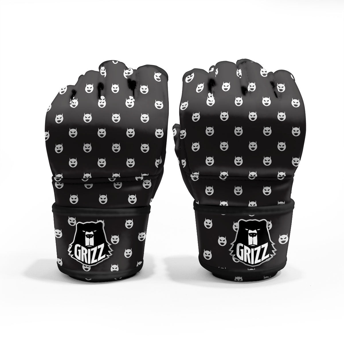 Emoji Devil Print Pattern MMA Gloves-grizzshop