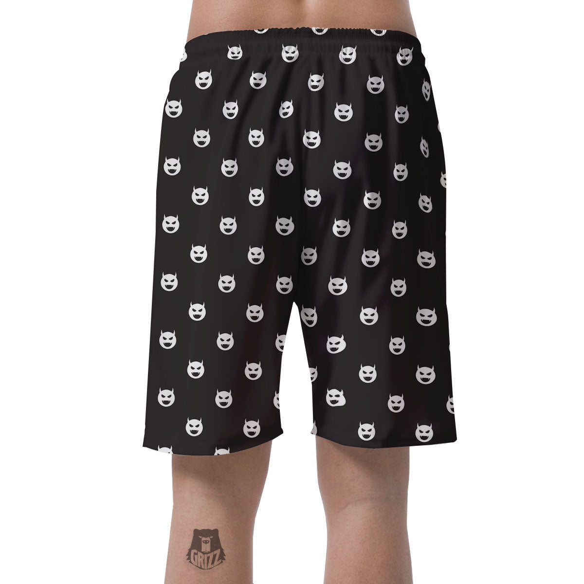 Emoji Devil Print Pattern Men's Shorts-grizzshop