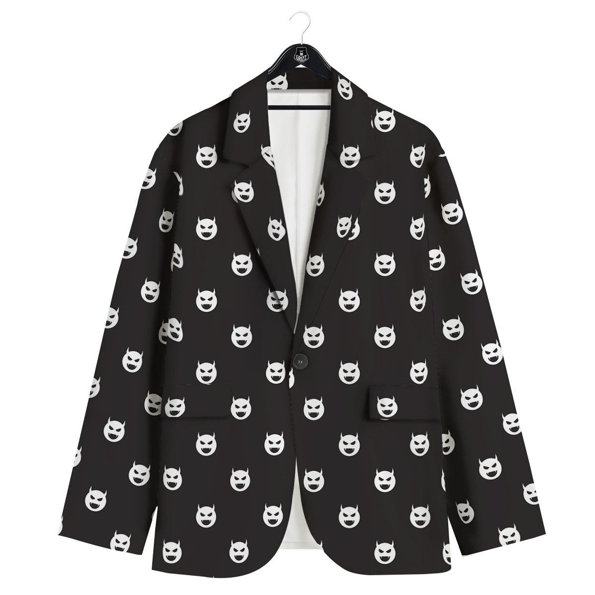 Emoji Devil Print Pattern Men's Sport Coat-grizzshop