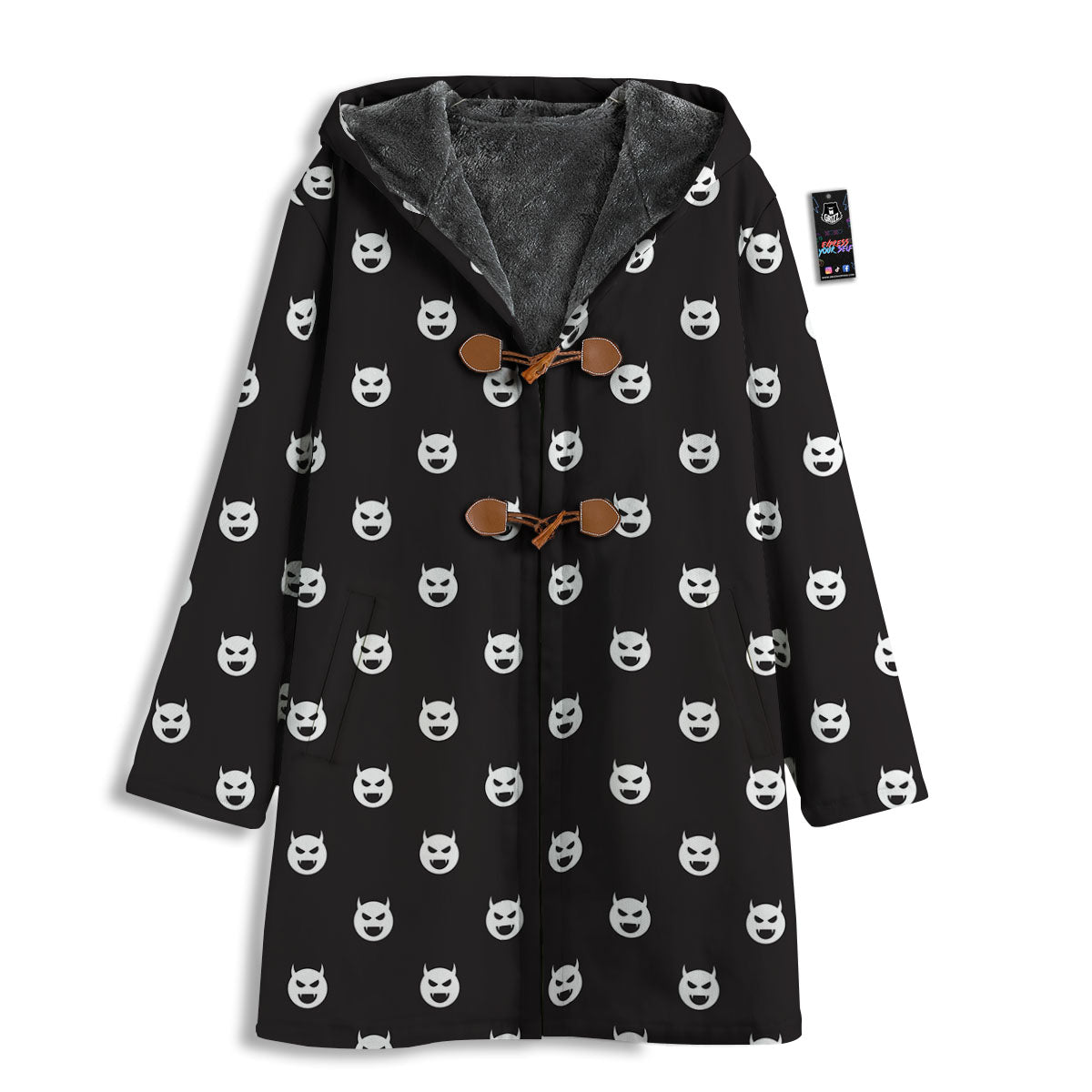 Emoji Devil Print Pattern Men's Windbreaker Jacket-grizzshop