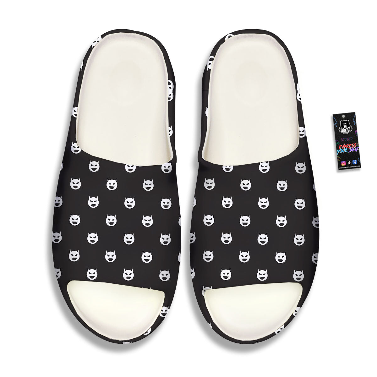 Emoji Devil Print Pattern Sandals-grizzshop
