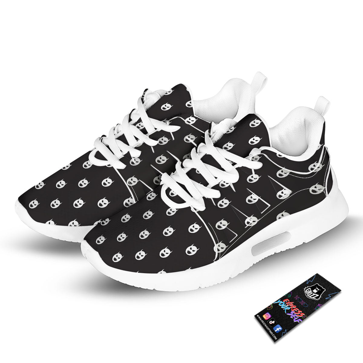 Emoji Devil Print Pattern Tennis Shoes-grizzshop