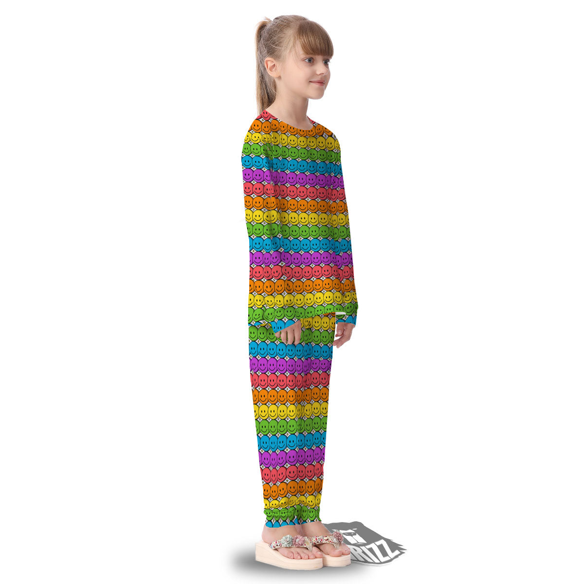 Emoji Faces Colorful Print Pattern Kid's Pajamas-grizzshop