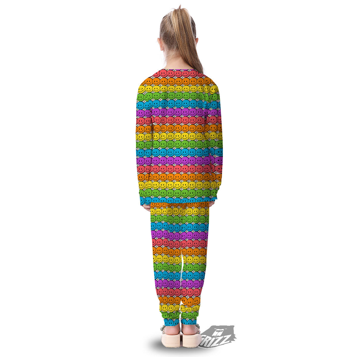 Emoji Faces Colorful Print Pattern Kid's Pajamas-grizzshop