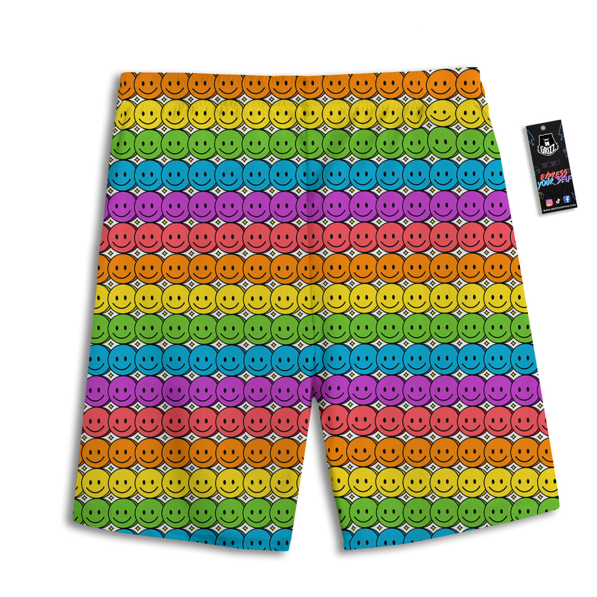 Emoji Faces Colorful Print Pattern Men's Athletic Shorts
