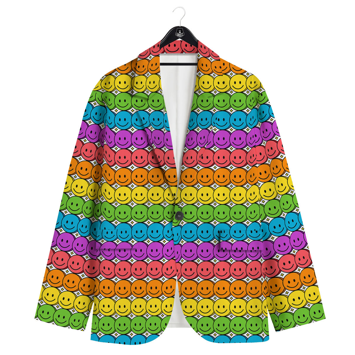 Emoji Faces Colorful Print Pattern Men's Sport Coat-grizzshop