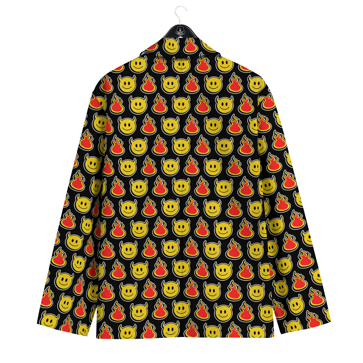 Emoji Fire And Devil Cute Print Pattern Men's Sport Coat-grizzshop