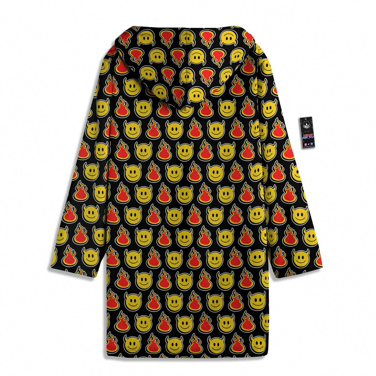 Emoji Fire And Devil Cute Print Pattern Men's Windbreaker Jacket-grizzshop