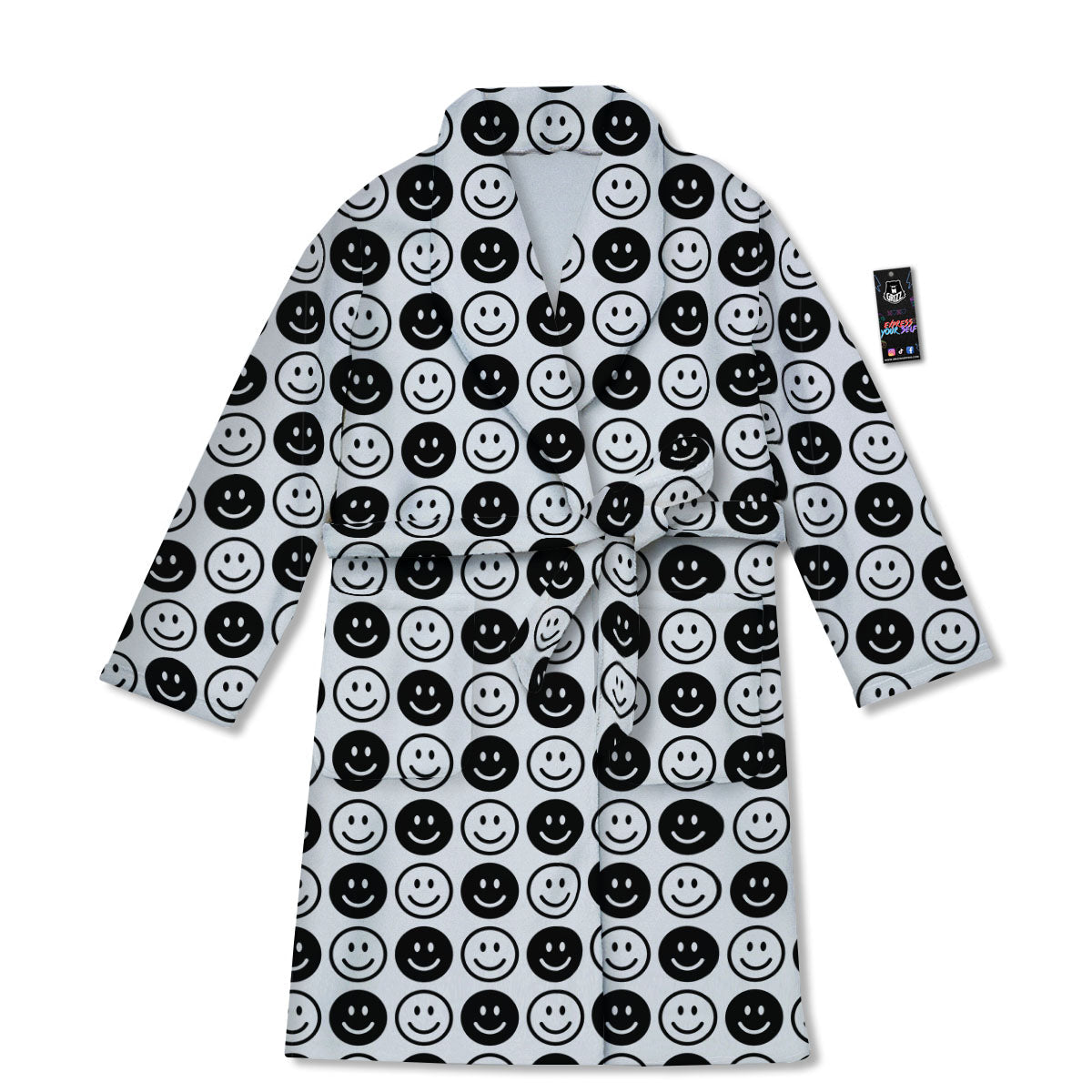 Emoji Funny Print Pattern Bathrobe-grizzshop