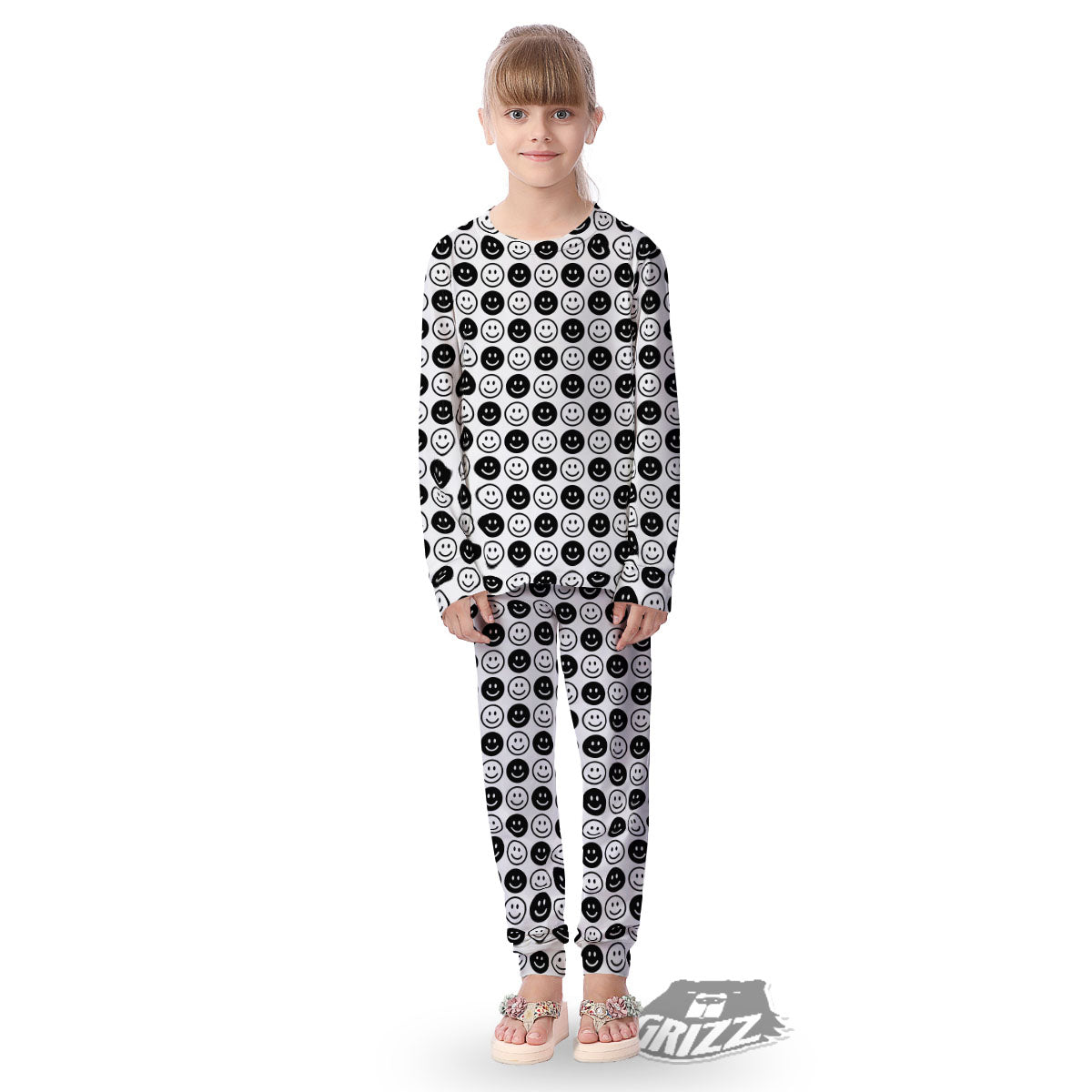 Emoji Funny Print Pattern Kid's Pajamas-grizzshop