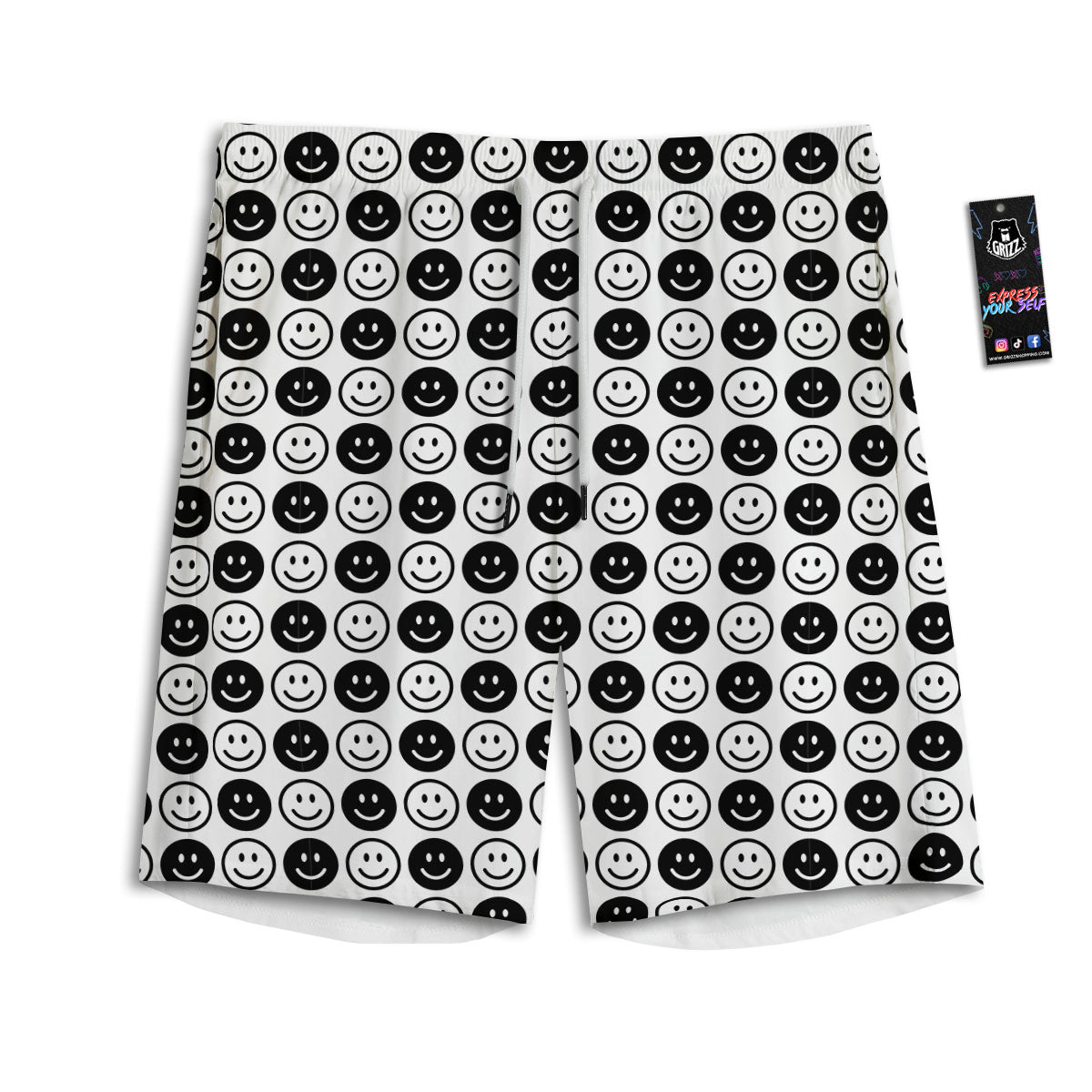 Fastfood Navy Doodle Print Pattern Men's Athletic Shorts
