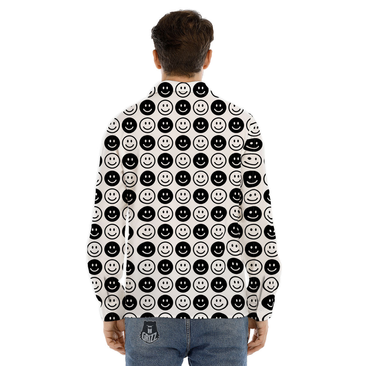 Emoji Funny Print Pattern Men's Dress Shirts-grizzshop