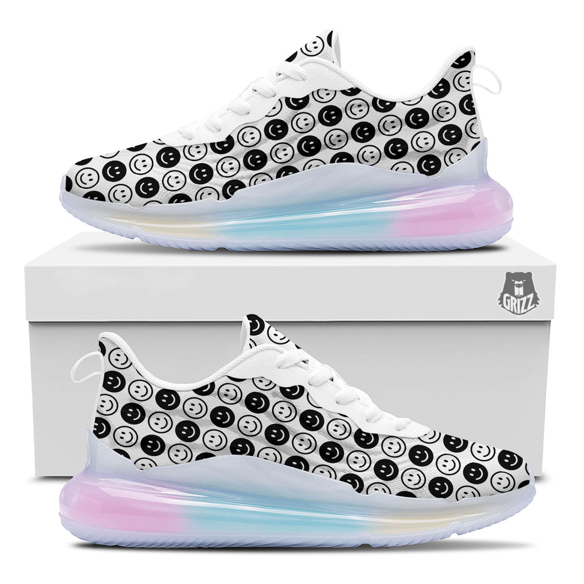 Emoji Funny Print Pattern Running Sneakers-grizzshop