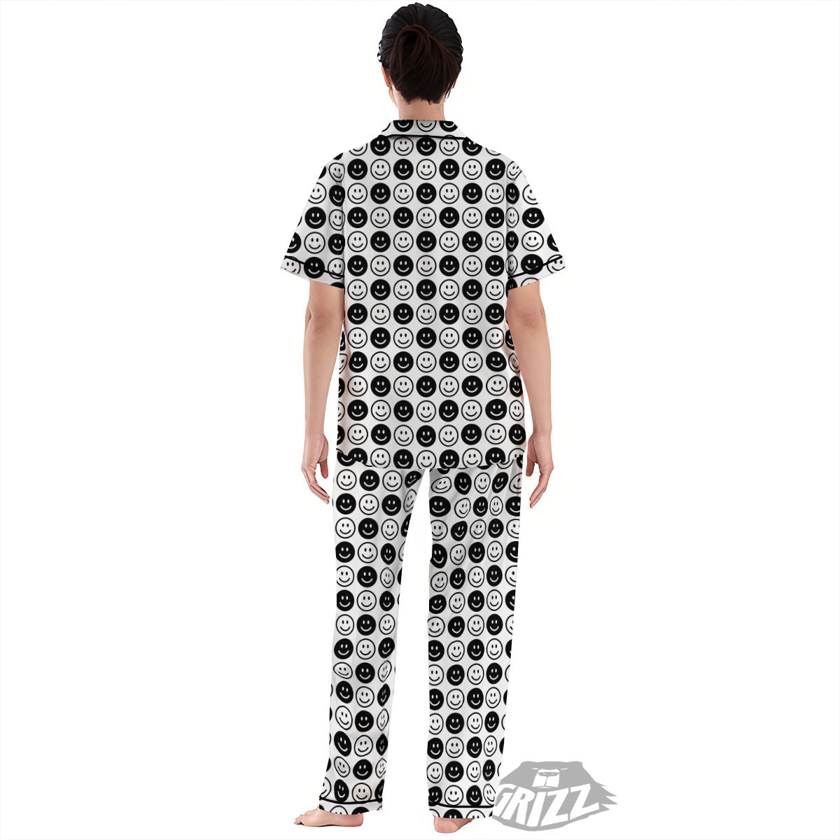 Emoji Funny Print Pattern Women's Pajamas Set-grizzshop