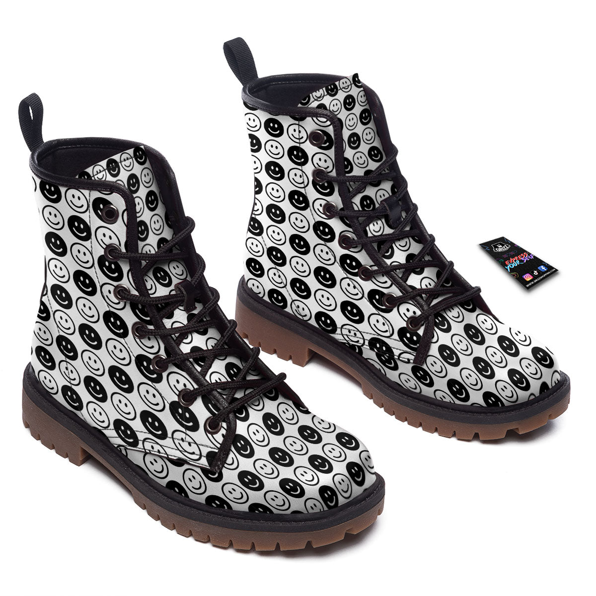 Emoji Funny Print Pattern Work Boots-grizzshop