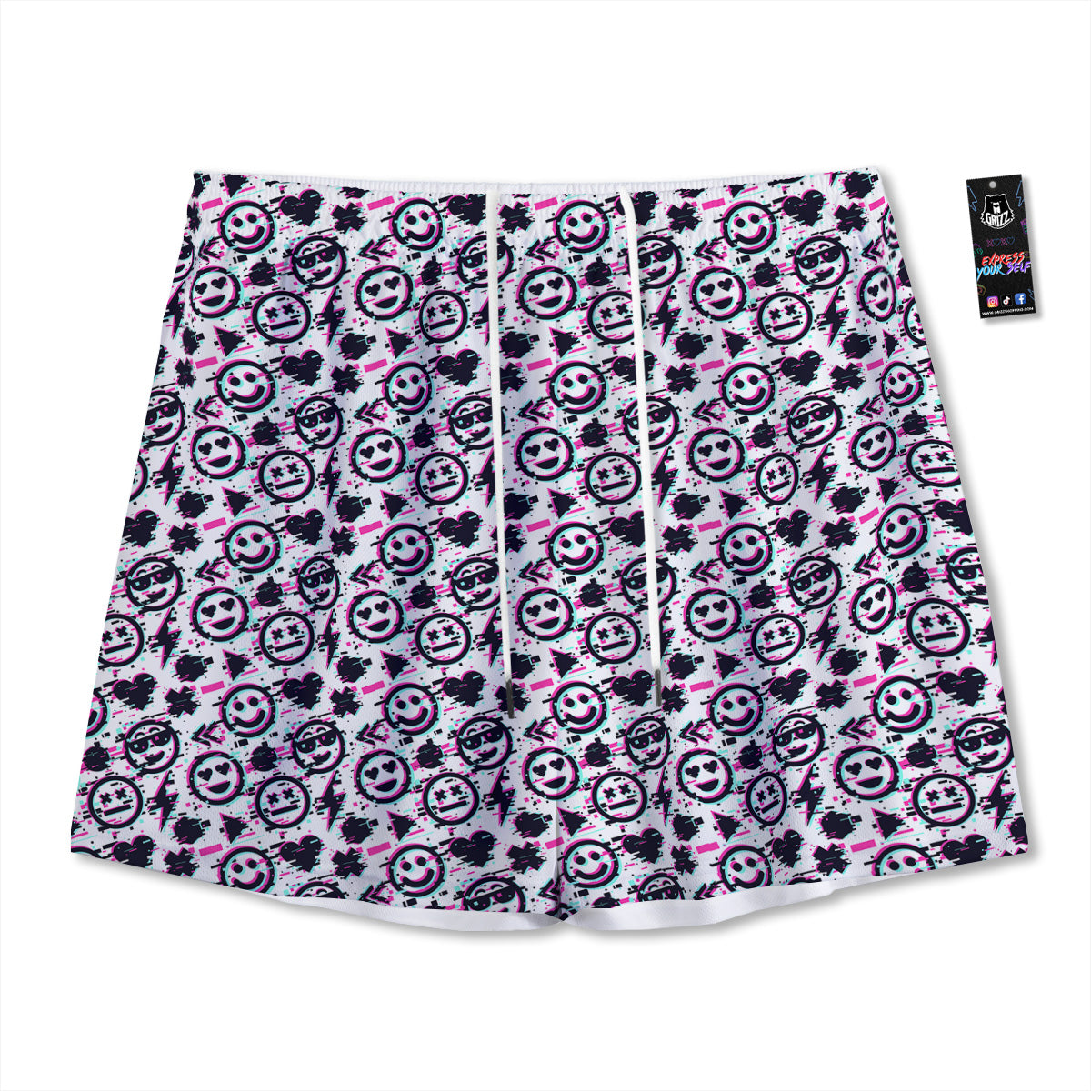 Hamsa And Girly Elephant Print Pattern Mesh Shorts