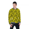 Emoji Graffiti Happy Print Pattern Baseball Jacket-grizzshop