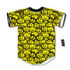 Emoji Graffiti Happy Print Pattern Baseball Jersey-grizzshop