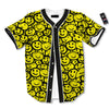 Emoji Graffiti Happy Print Pattern Baseball Jersey-grizzshop