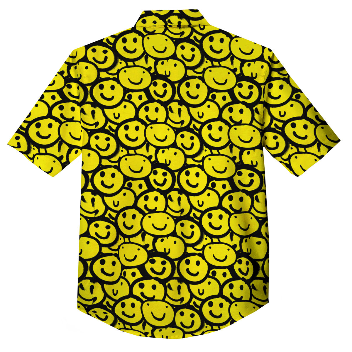 Emoji Graffiti Happy Print Pattern Button Up Shirt-grizzshop