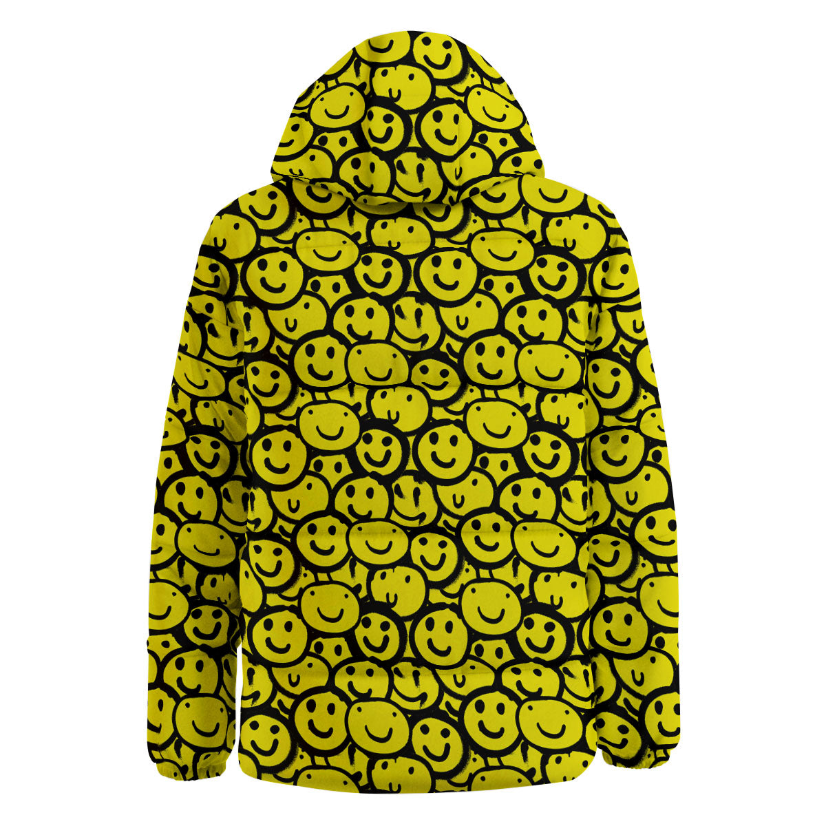 Emoji Graffiti Happy Print Pattern Down Jacket-grizzshop