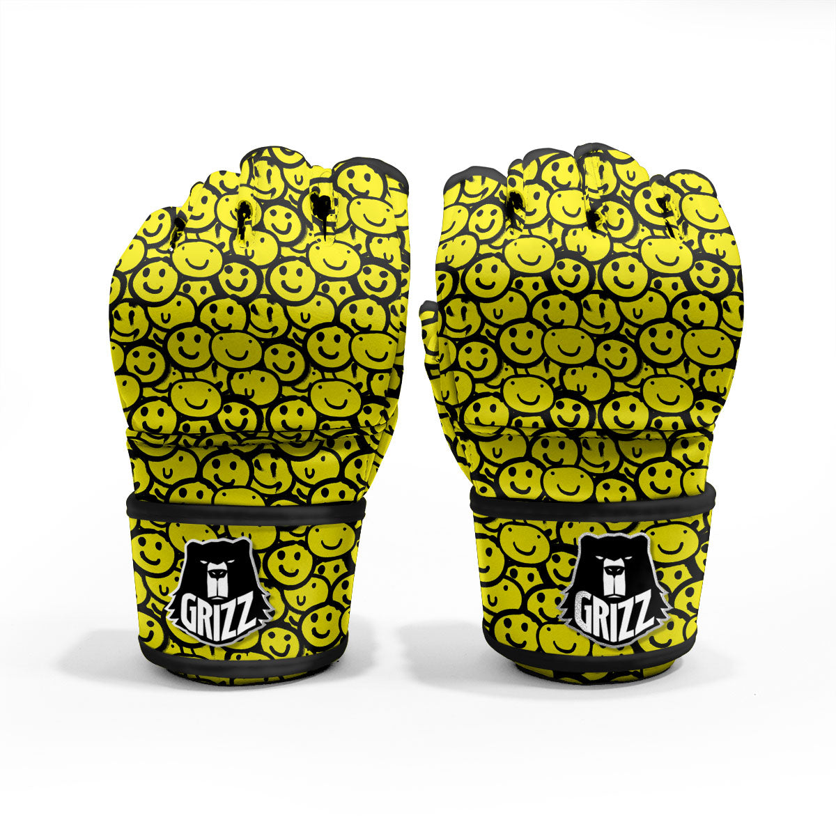 Emoji Graffiti Happy Print Pattern MMA Gloves-grizzshop