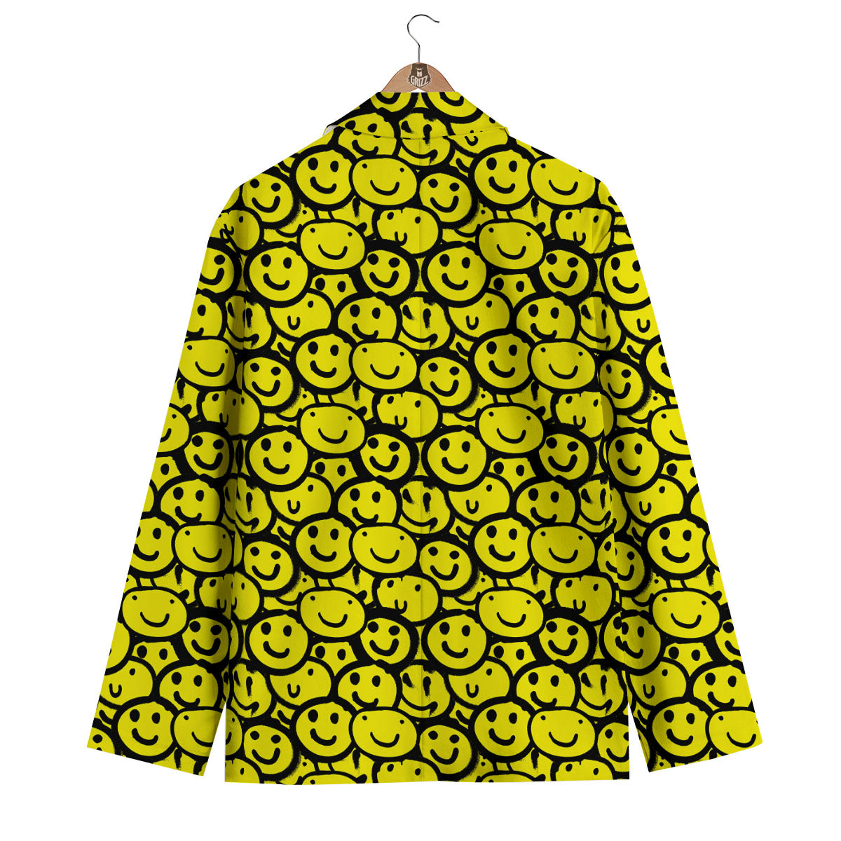 Emoji Graffiti Happy Print Pattern Men's Blazer-grizzshop