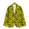 Emoji Graffiti Happy Print Pattern Men's Blazer-grizzshop