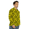 Emoji Graffiti Happy Print Pattern Men's Dress Shirts-grizzshop