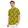 Emoji Graffiti Happy Print Pattern Men's Golf Shirts-grizzshop