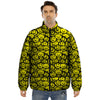 Emoji Graffiti Happy Print Pattern Puffer Jacket-grizzshop