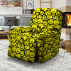 Emoji Graffiti Happy Print Pattern Recliner Slipcover-grizzshop