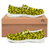 Emoji Graffiti Happy Print Pattern White Loafers-grizzshop