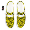 Emoji Graffiti Happy Print Pattern White Loafers-grizzshop