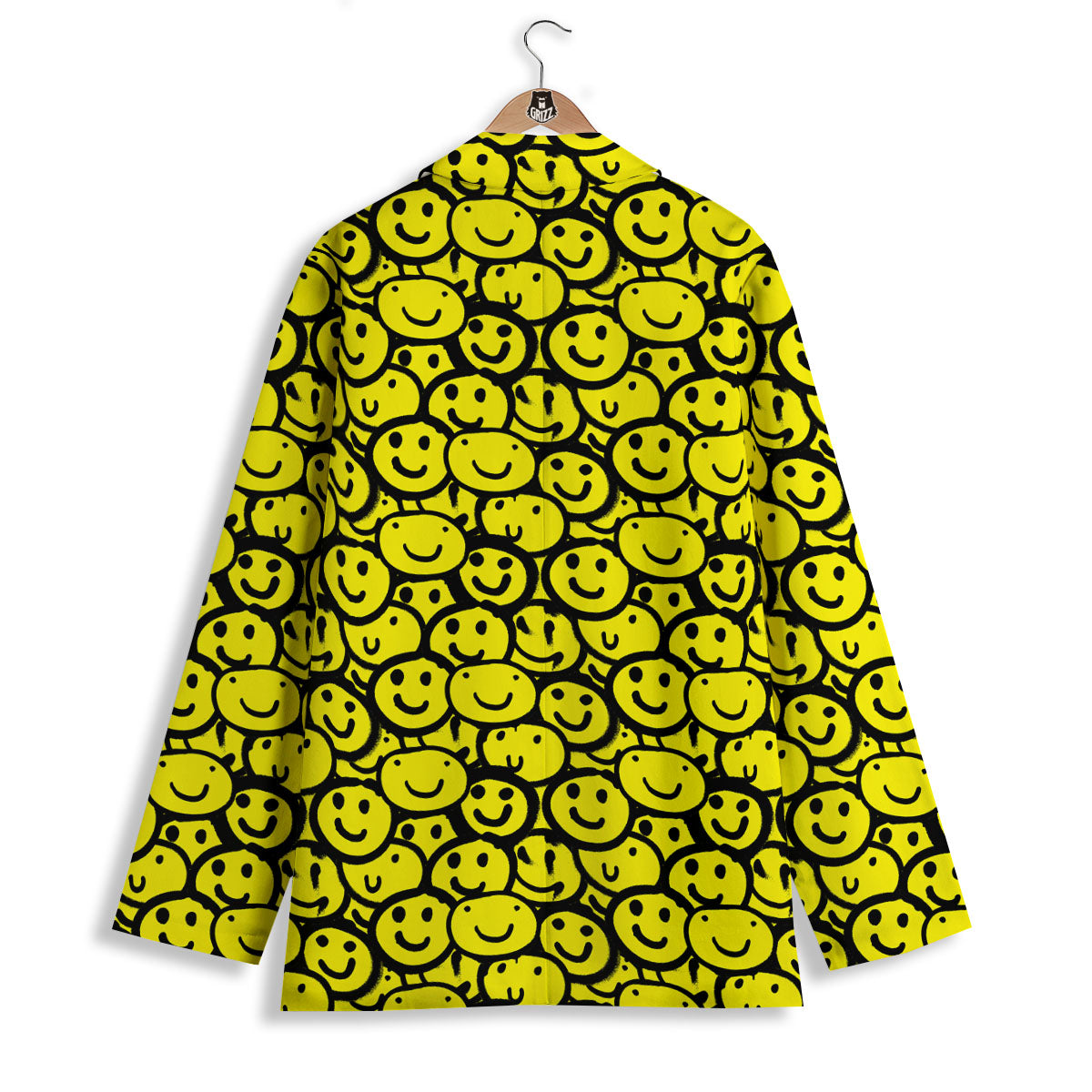 Emoji Graffiti Happy Print Pattern Women's Blazer-grizzshop