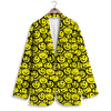 Emoji Graffiti Happy Print Pattern Women's Blazer-grizzshop