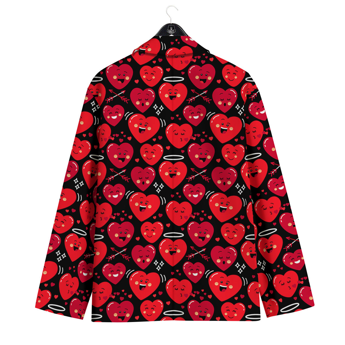 Emoji Hearts Print Pattern Men's Sport Coat-grizzshop