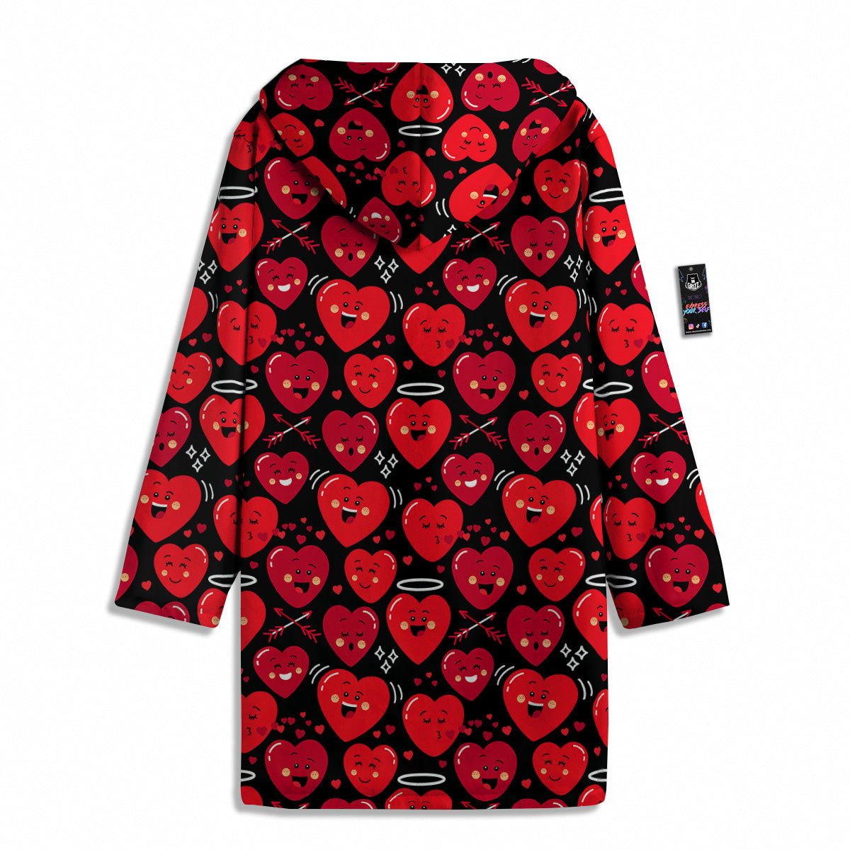Emoji Hearts Print Pattern Men's Windbreaker Jacket-grizzshop