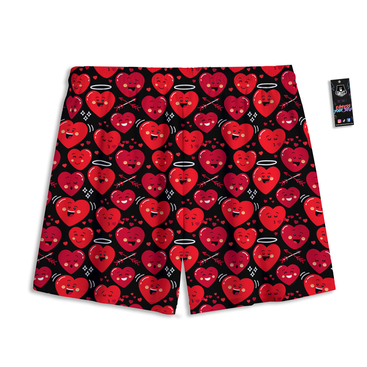 Hamsa Gold Print Pattern Mesh Shorts