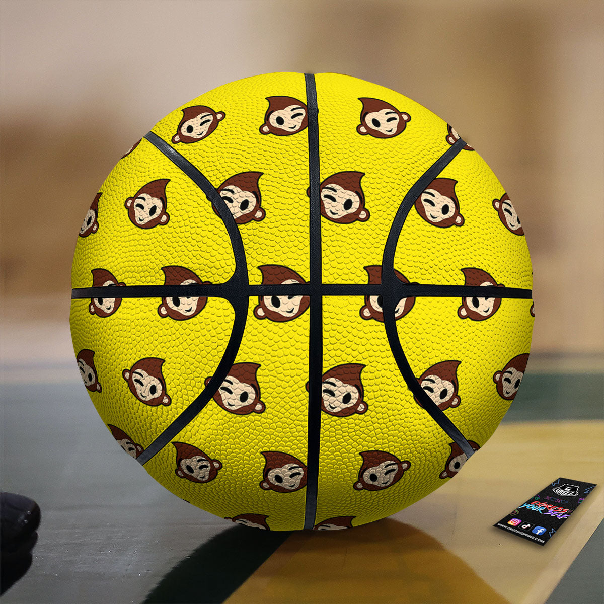 Emoji Monkey Print Pattern Basketball-grizzshop
