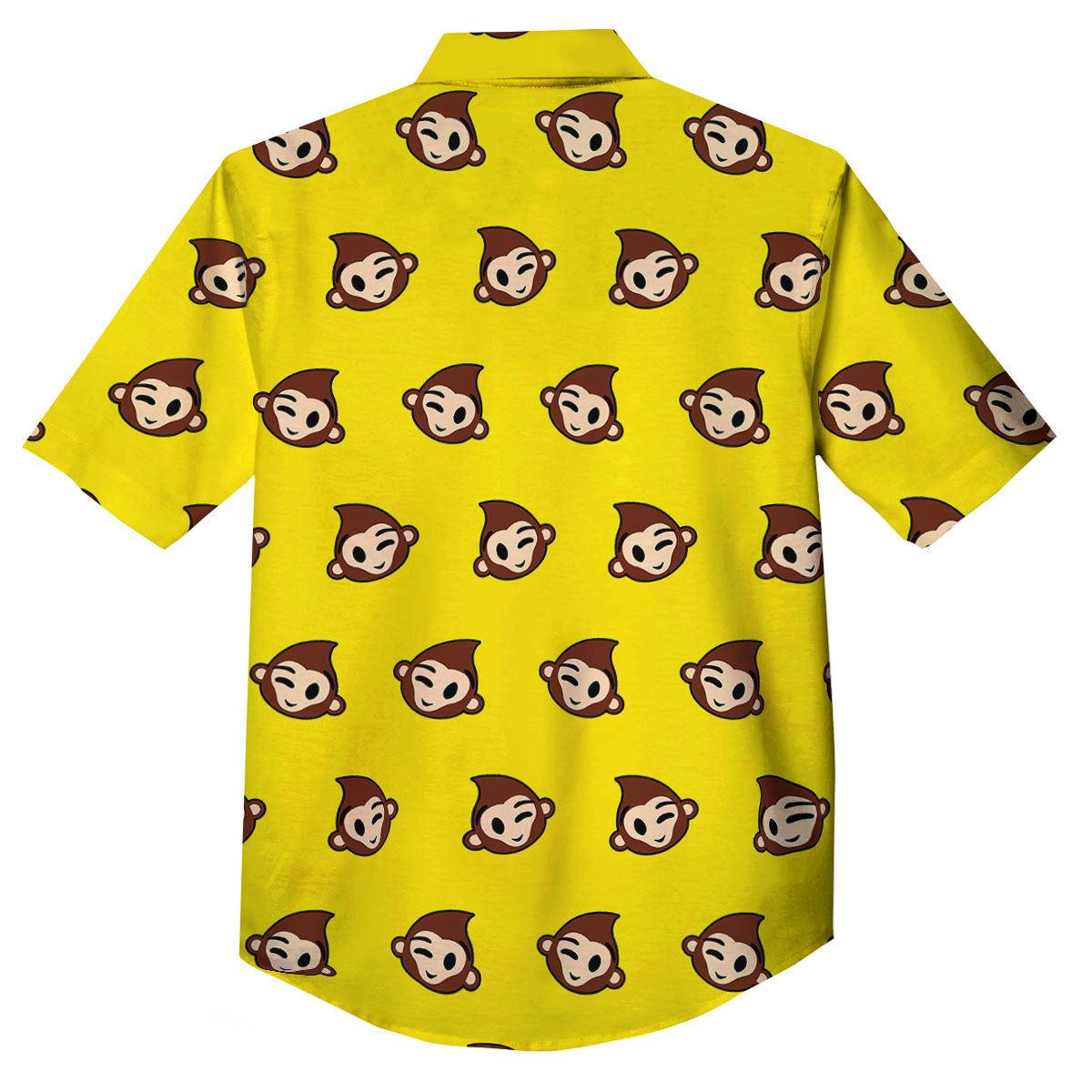 Emoji Monkey Print Pattern Button Up Shirt-grizzshop