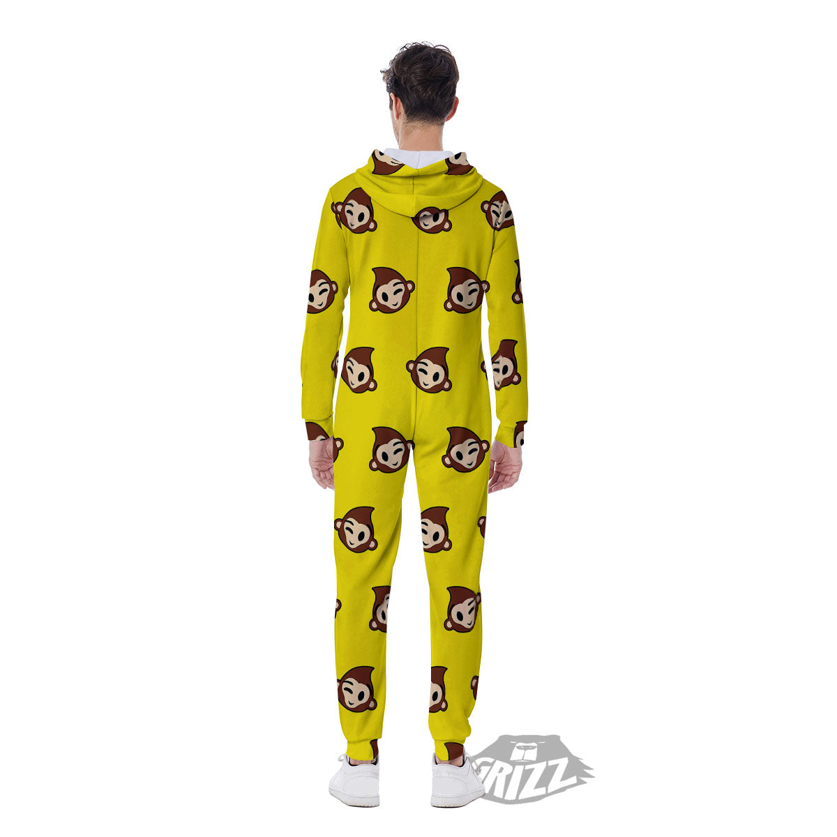 Emoji Monkey Print Pattern Men's Jumpsuit-grizzshop