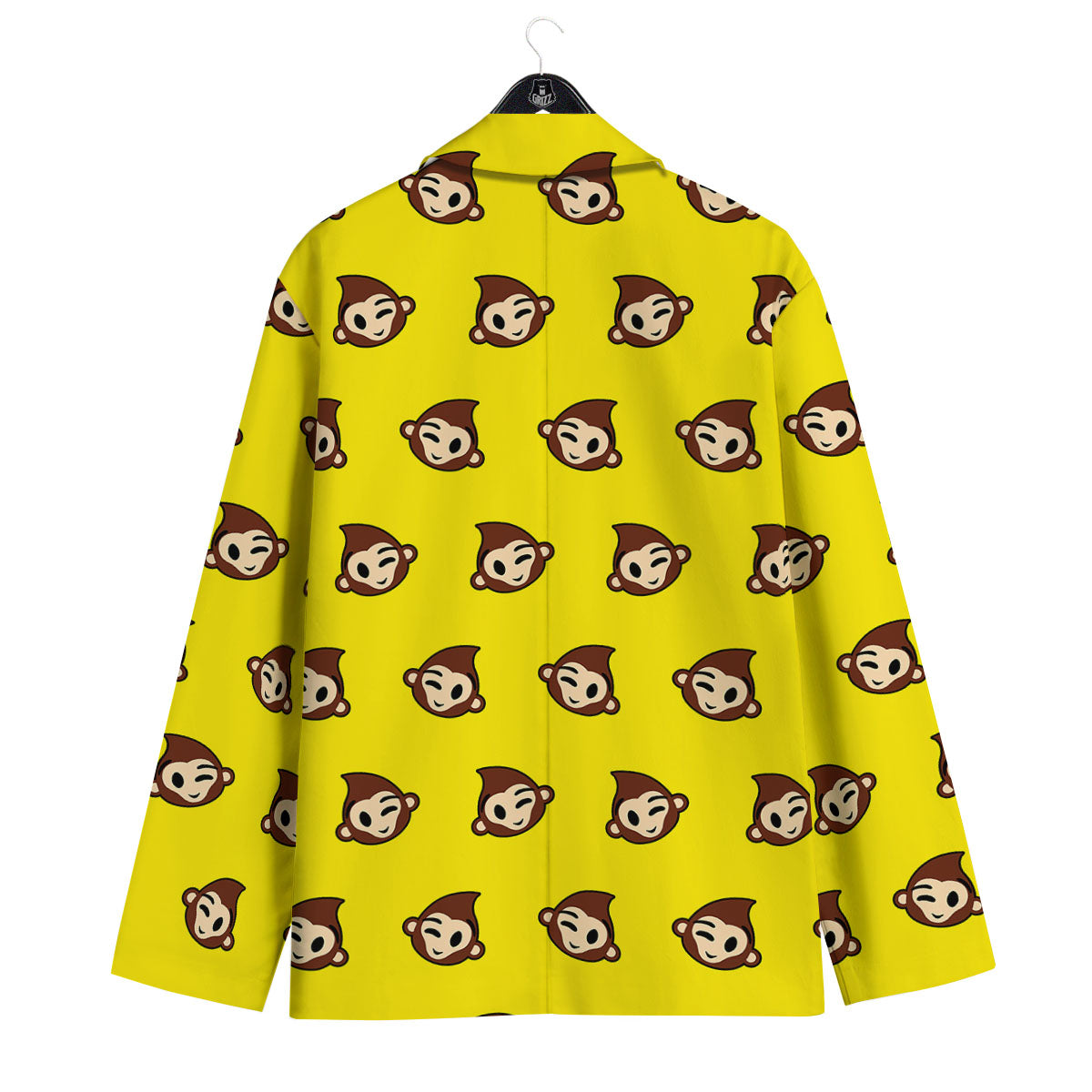 Emoji Monkey Print Pattern Men's Sport Coat-grizzshop