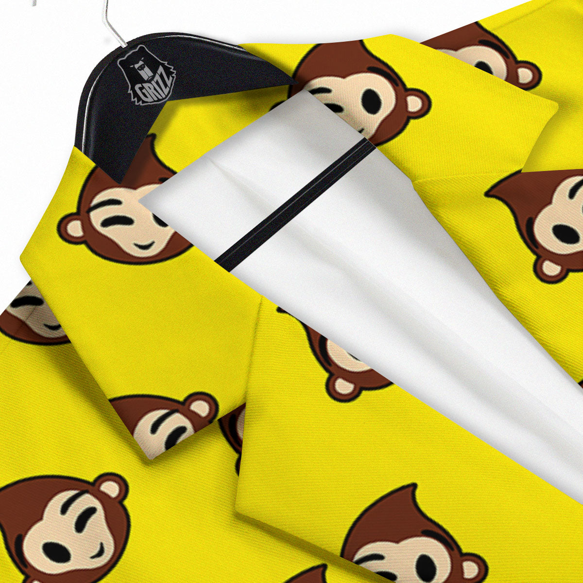 Emoji Monkey Print Pattern Men's Sport Coat-grizzshop